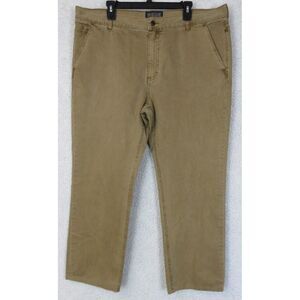 Mens Reyn Spooner Brown Casual Flat Front Pants Size 40x29‎ Cotton Khaki Jeans